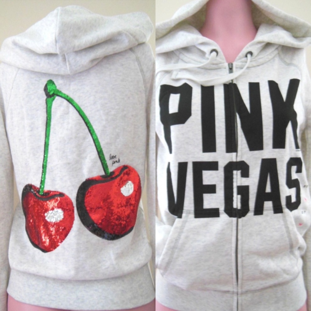 Victoria Secret PINK VEGAS Zip Up Hoodie X-Small NEW w/Tag